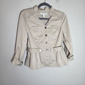 White House Black Market Khaki Utility Jacket